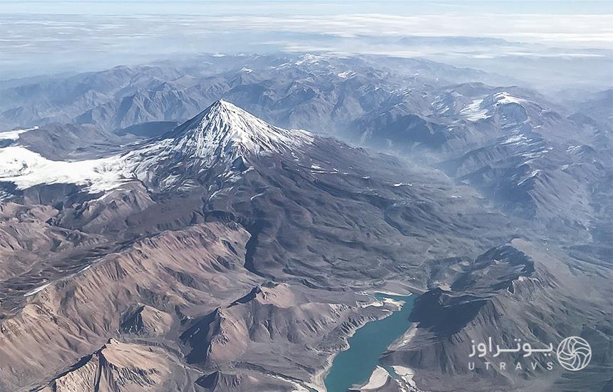 عکس قله دماوند از هواپیما